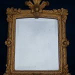miroir epoque regence 1 XVIII eme siècle 18 Louis XIV XV glace au mercure bois stuc moulure sculpte dore feuille d'acanthe agrafe ancien antiquites