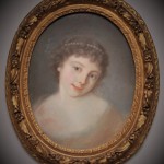 portrait ovale pastel XVIIIe siècle dessin tableau jeune fille femme (1)