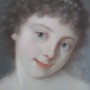 portrait ovale pastel XVIIIe siècle dessin tableau jeune fille femme (3)