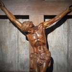 christ en croix crucifix corpus bois sculpté grandd chapelle XIXe siècle (1)