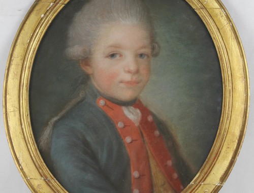 portrait enfant officier uniforme pastel XVIIIe epoque Louis XVI (1)