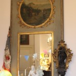 trumeau style louis XVI XIXe siècle tableau peinture scene de chasse miroir cheminée (3)