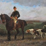 Brunet Houard le piqueur tableau chasse a courre venerie huile sur toile XIXe siècle (3)