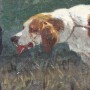 Brunet Houard le piqueur tableau chasse a courre venerie huile sur toile XIXe siècle (7)