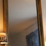 grand miroir epoque restauration empire charles X bois stuc doré palmette glace au mercure cheminée trumeau (5)