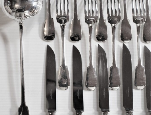 ménagère couverts fourchettes cuillères à soupe couteaux louche uniplat vieux paris cluny cardeilhac (4)