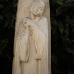 sainte jeanne d'arc au bucher real del sarte grande statue sculpture en pierre reconstituée art deco (1)