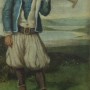 le Chouan bretaon avec sa faux tableau portrait huile sur toile XIXe siècle (6)