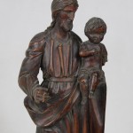 Saint Jospeh et l'enfant Jésus sculpture en bois XVIIIe XIXe statue (1) - Copie